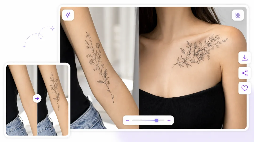 Tat Ink Simulateur de tatouage virtuel gratuit – aperçu d'une fleur tatouée au poignet