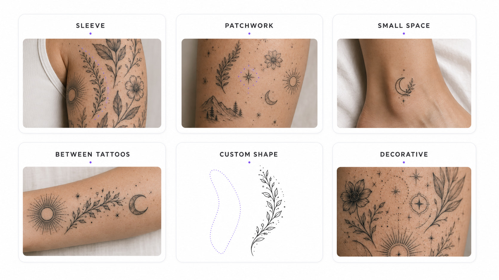 Tattoo filler ideas for different empty spaces