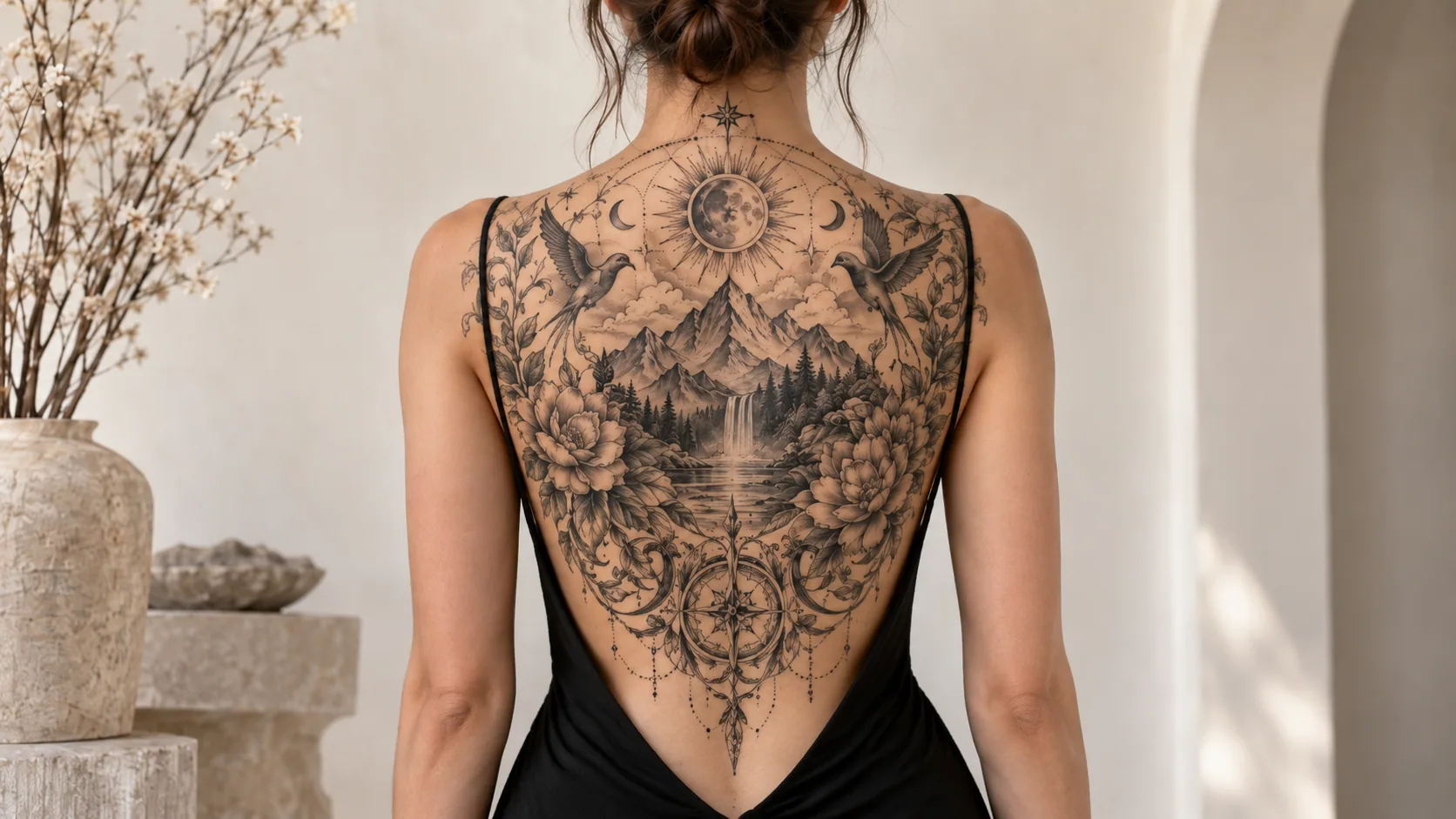 Back Tattoo Concepts With Multiple Elements