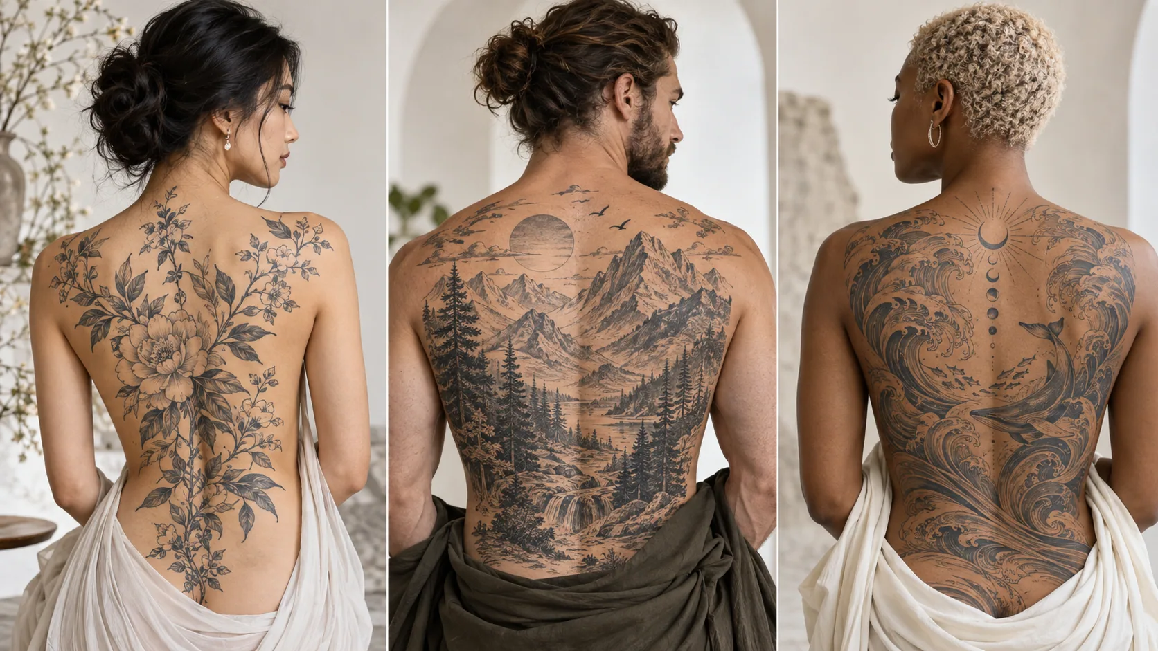Nature Inspired Back Tattoos