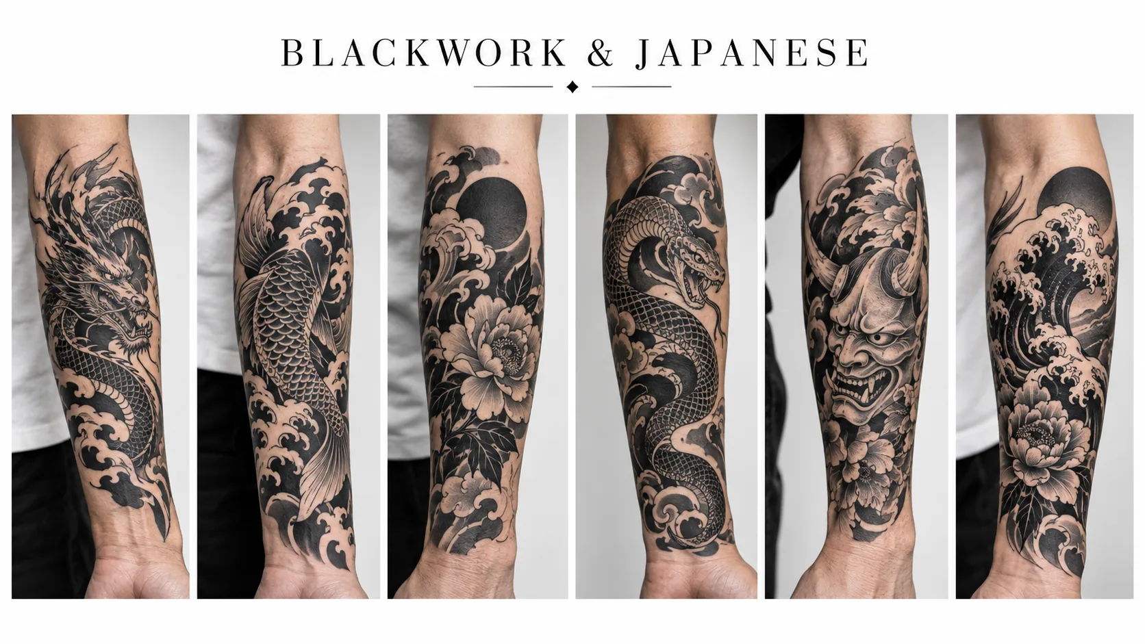 Blackwork and Japanese Forearm Tattoos
