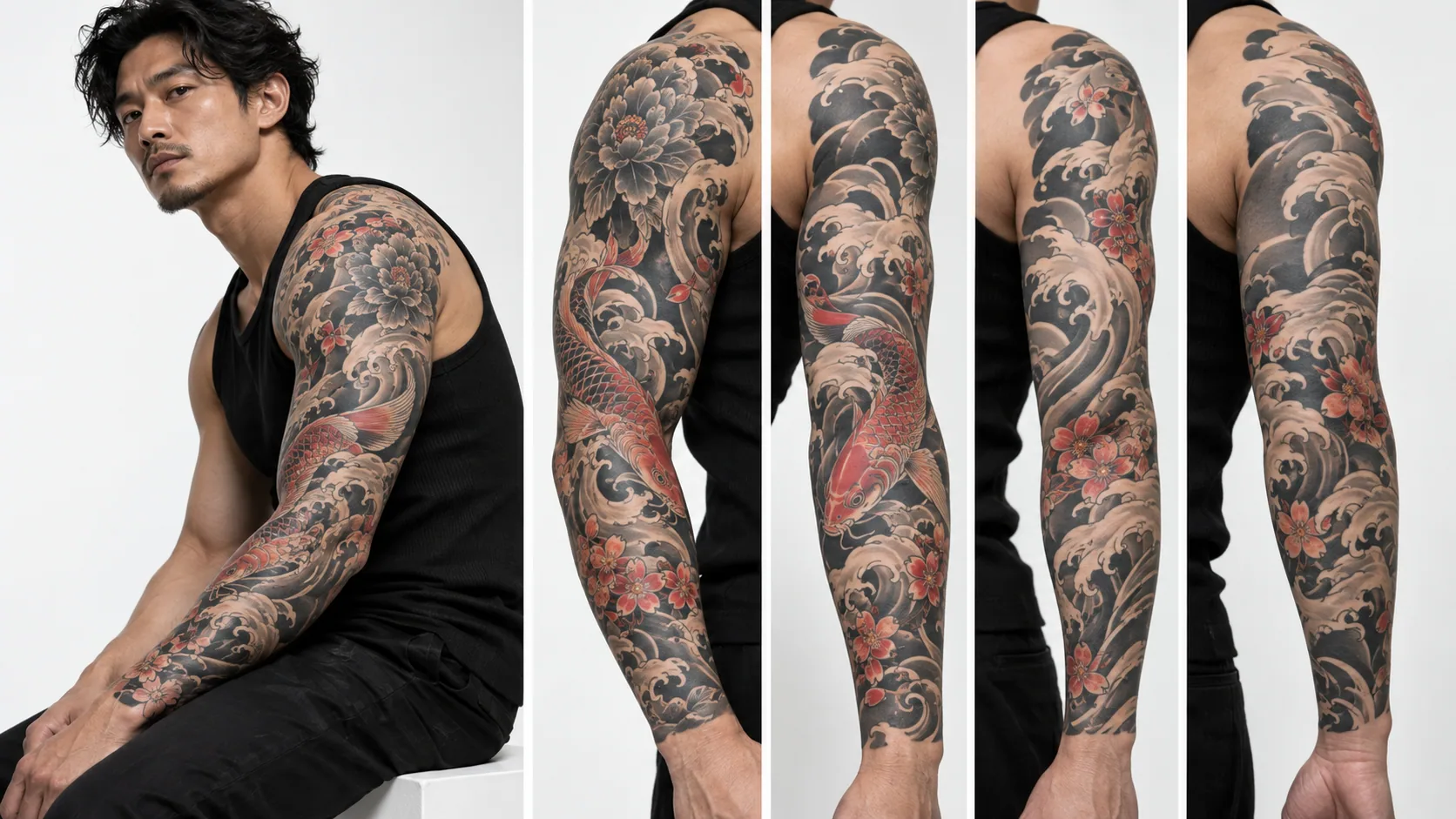 Create a Connected Arm Sleeve Tattoo Composition