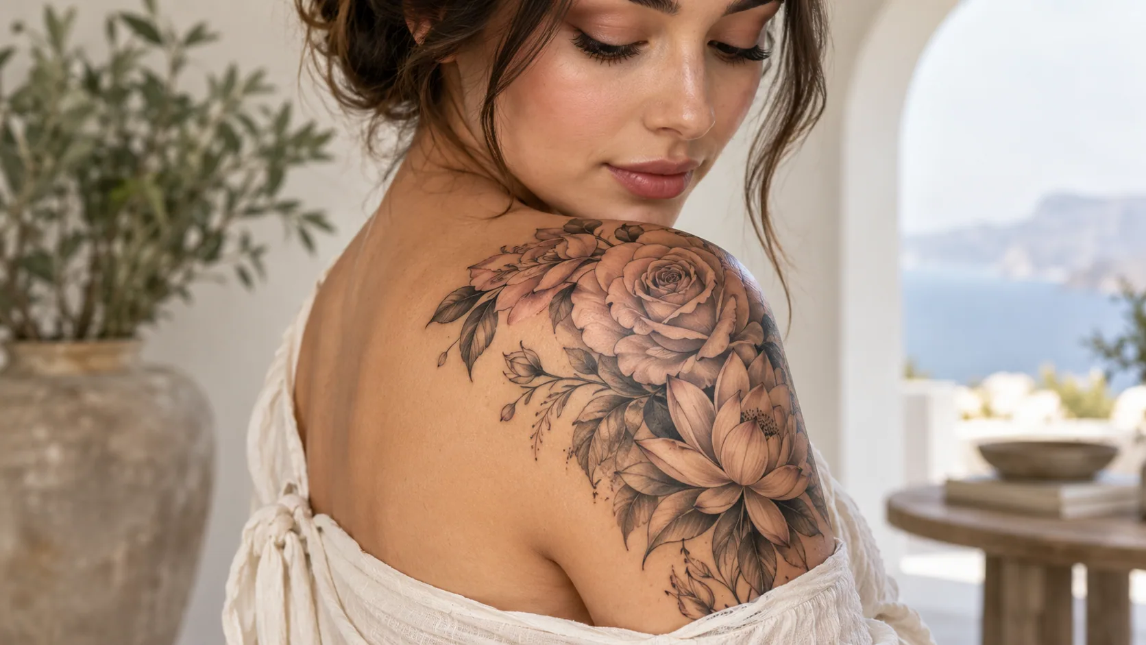 Floral Shoulder Tattoo Ideas